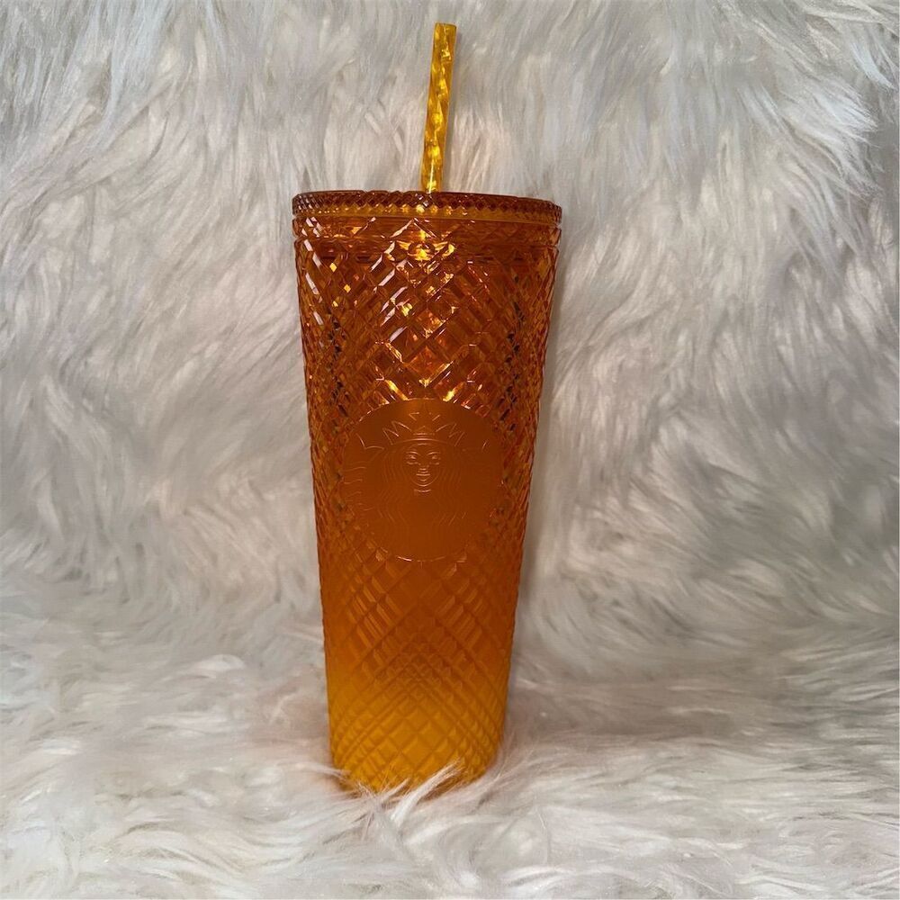 Starbucks Orange Mango Jeweled Grid Gradient Venti Tumbler‎ 24oz